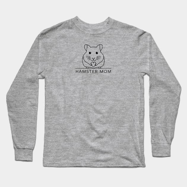 Hamster Mom Line Art Long Sleeve T-Shirt by y2klementine